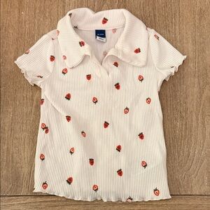 Old Navy White Polo with Strawberry Print Size 18-24 Months